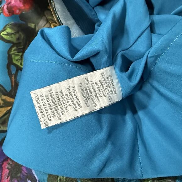 Theia Tabitha Long Sleeve Gown Dress Women's Size 4 Floral Navy Blue - Picture 14 of 14